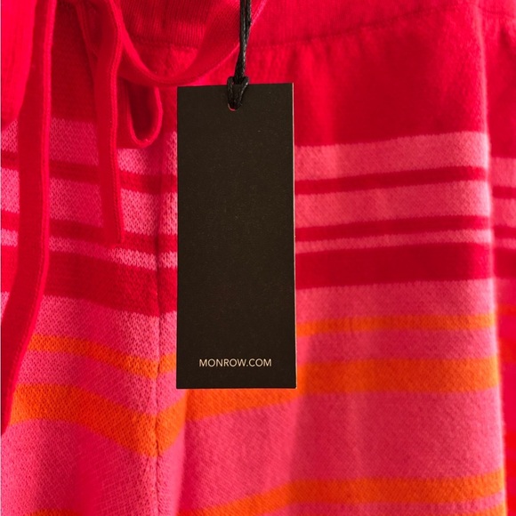 New Monrow Sunset Sweater Easy Shorts Colorful Knit Drawstring Waist Size XS - Picture 3 of 6
